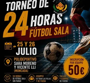 i torneo de 24 horas de futbol sala en moncada 2026 logo