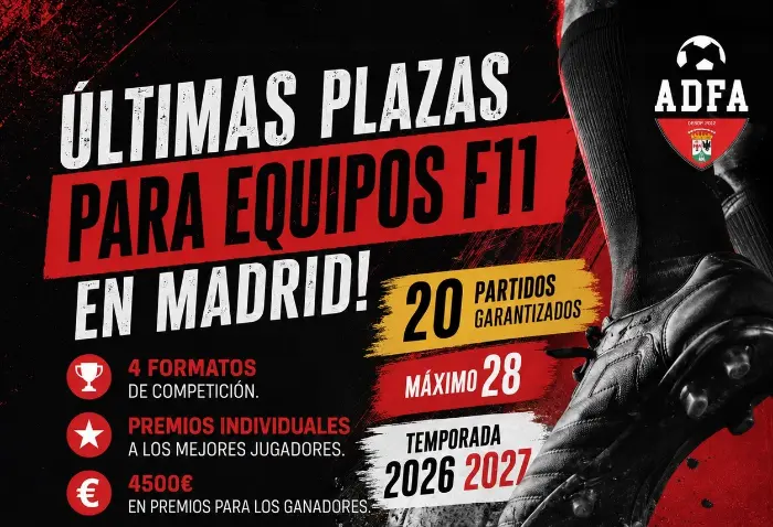 Torneo Liga de Fútbol ADFA F11 en Alcobendas 2026/27