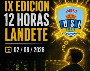logo torneo de futbol sala ix edicion de las 12 horas landete 2026