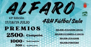 torneo 43 edicion de las 48h de futbol sala de alfaro logo