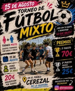 torneo de futbol mixto cerezal de la guzpena 2026 logo